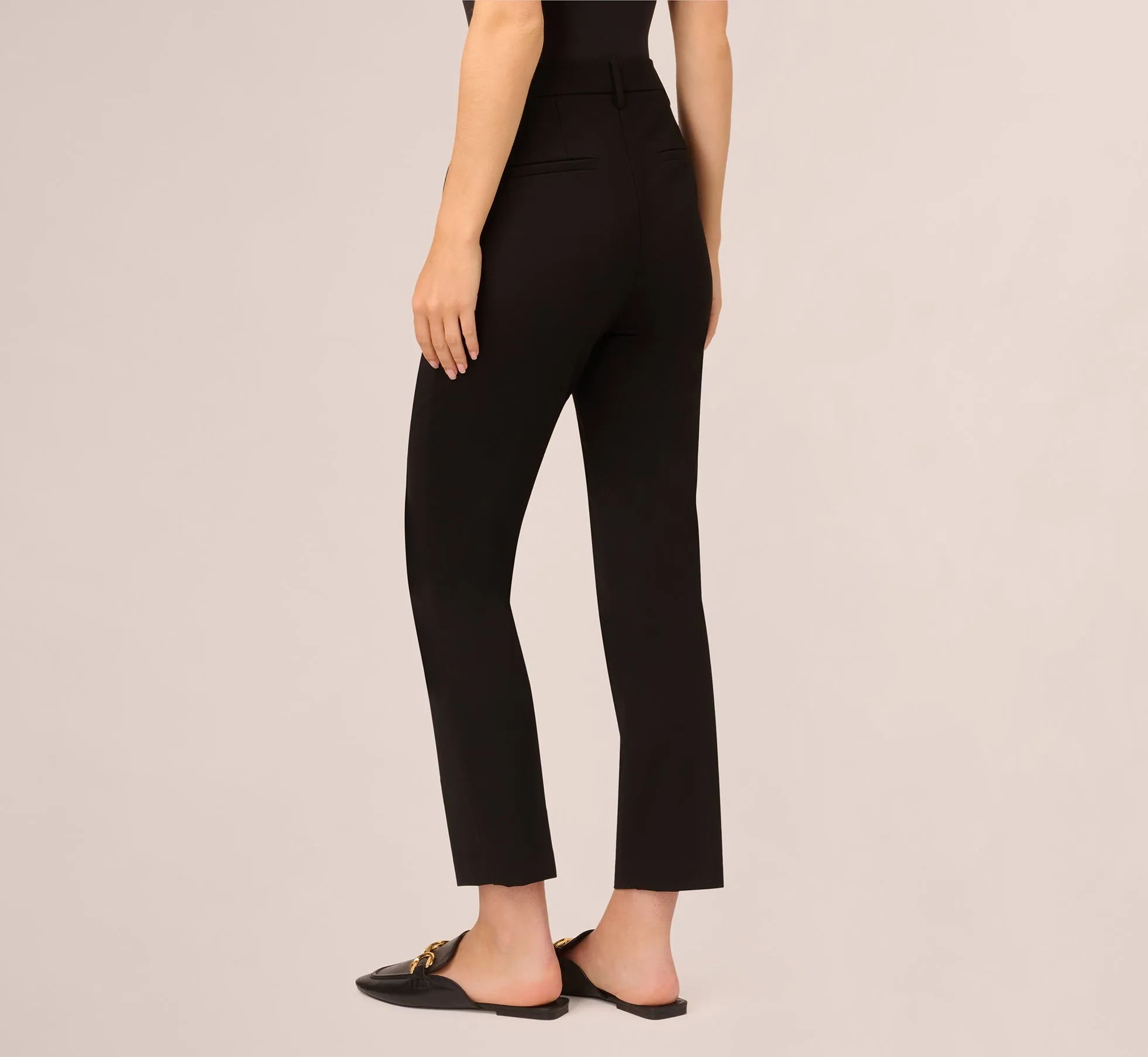 4 Way Stretch Skinny Straight Pant In Black