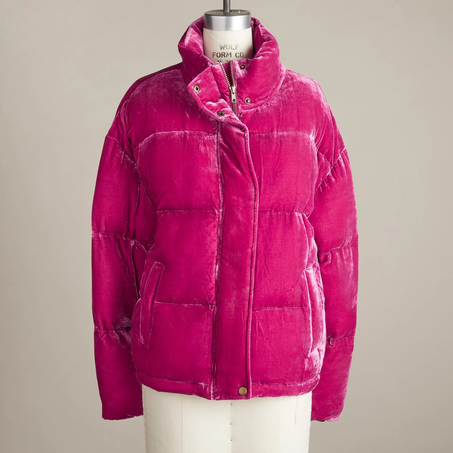 Ariela Velvet Puffer Coat, Petite