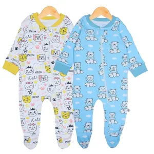 Baby Zipper Romper Combo - Meow Meow & Hello Bear