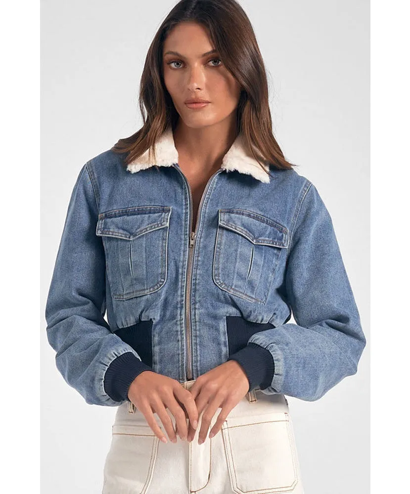 Brittany Denim Fur Jacket