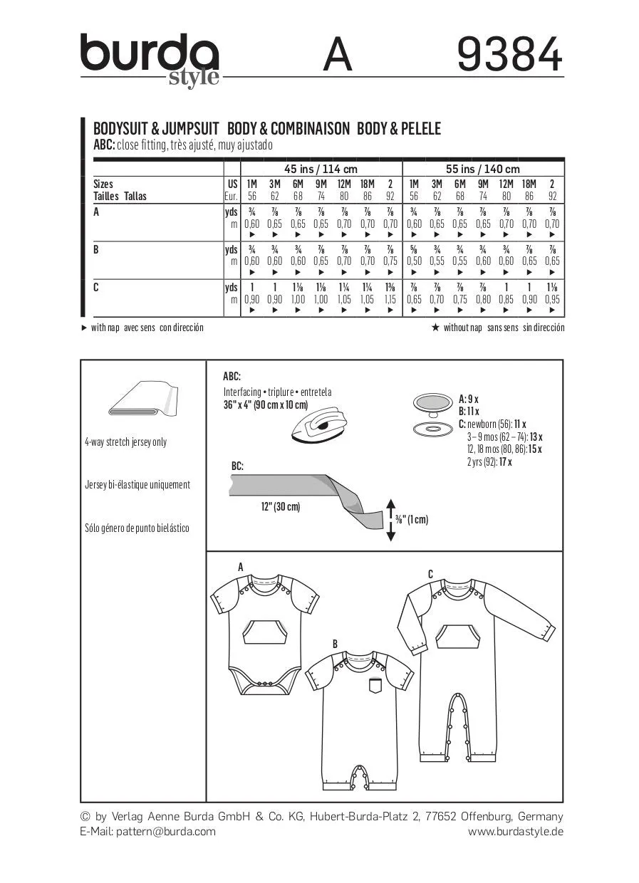 Burda Pattern 9384 (1M-2Yr)