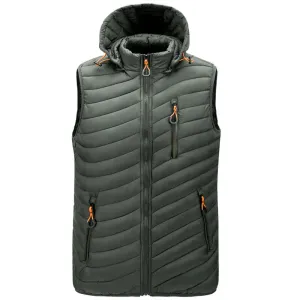 CLEARANCE / Stylish Sports Warmed Men's Vest with Hood and Zippered Pockets - SF1516