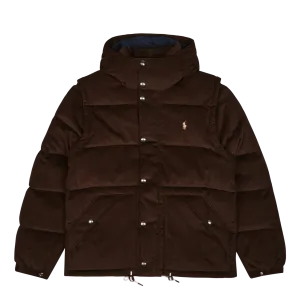 Convertible Corduroy Down Jacket Dark Beech