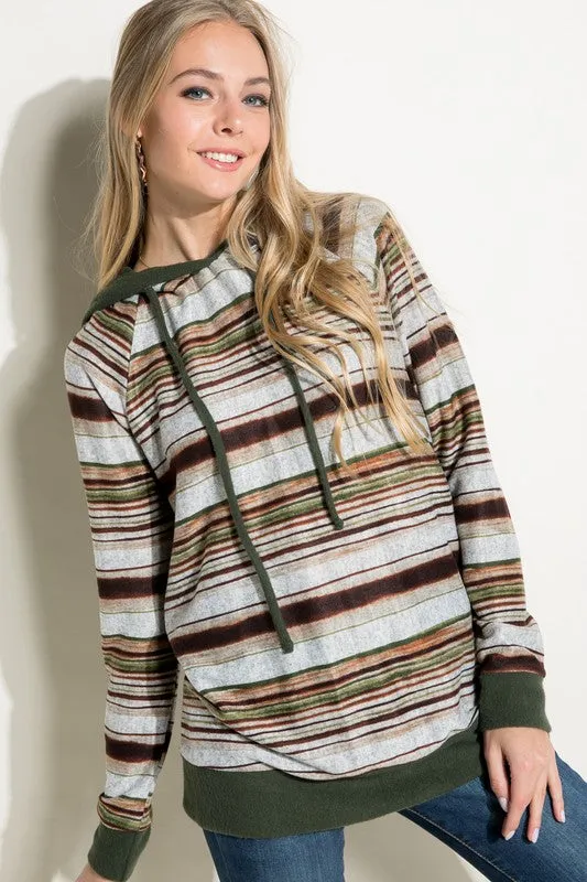 COZY MULTI STRIPE SWEATSHIRT