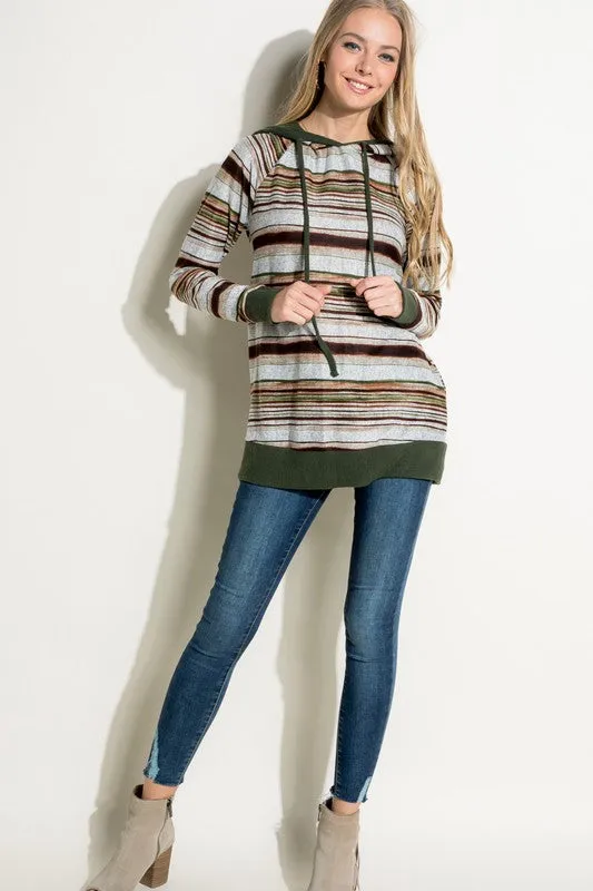 COZY MULTI STRIPE SWEATSHIRT