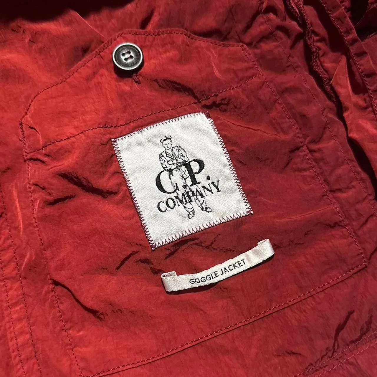 CP Company Red Nylon Goggle Jacket