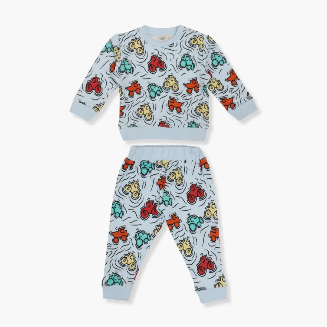 Cuddle Monster - Quilted Full sleeve top and pants for kids