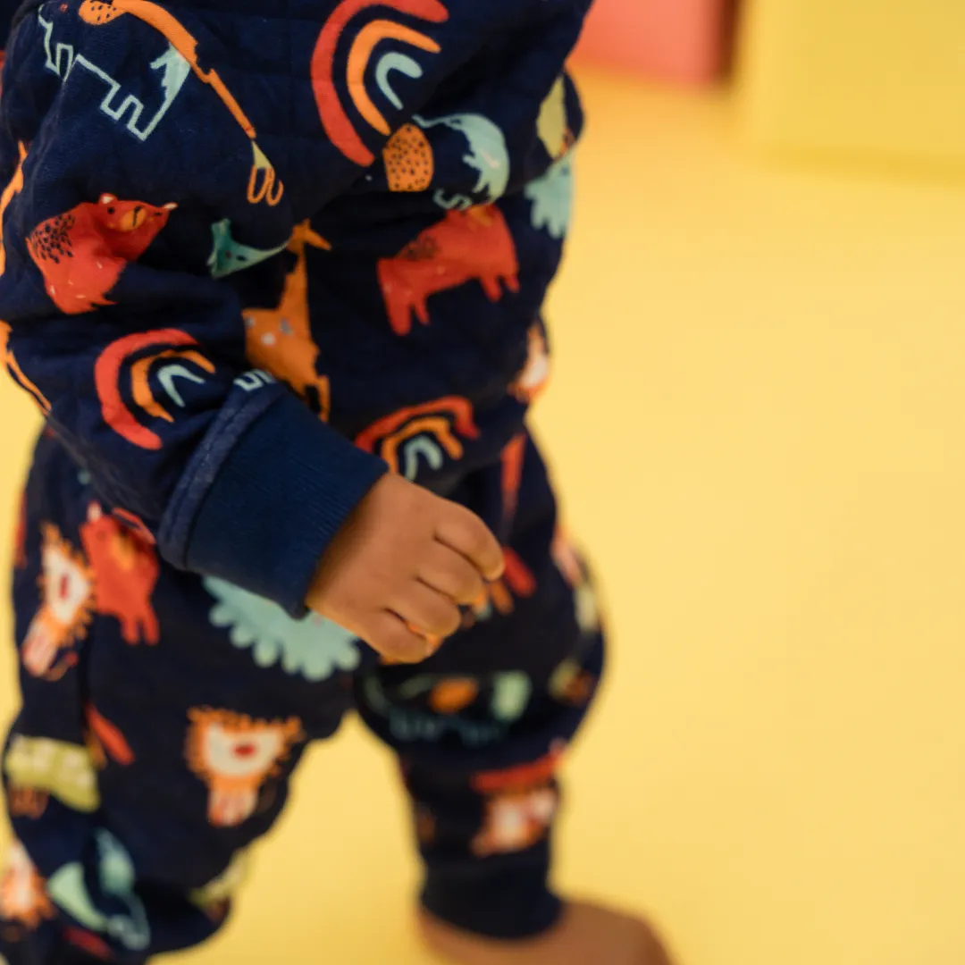 Cuddle Monster - Quilted Full sleeve top and pants for kids