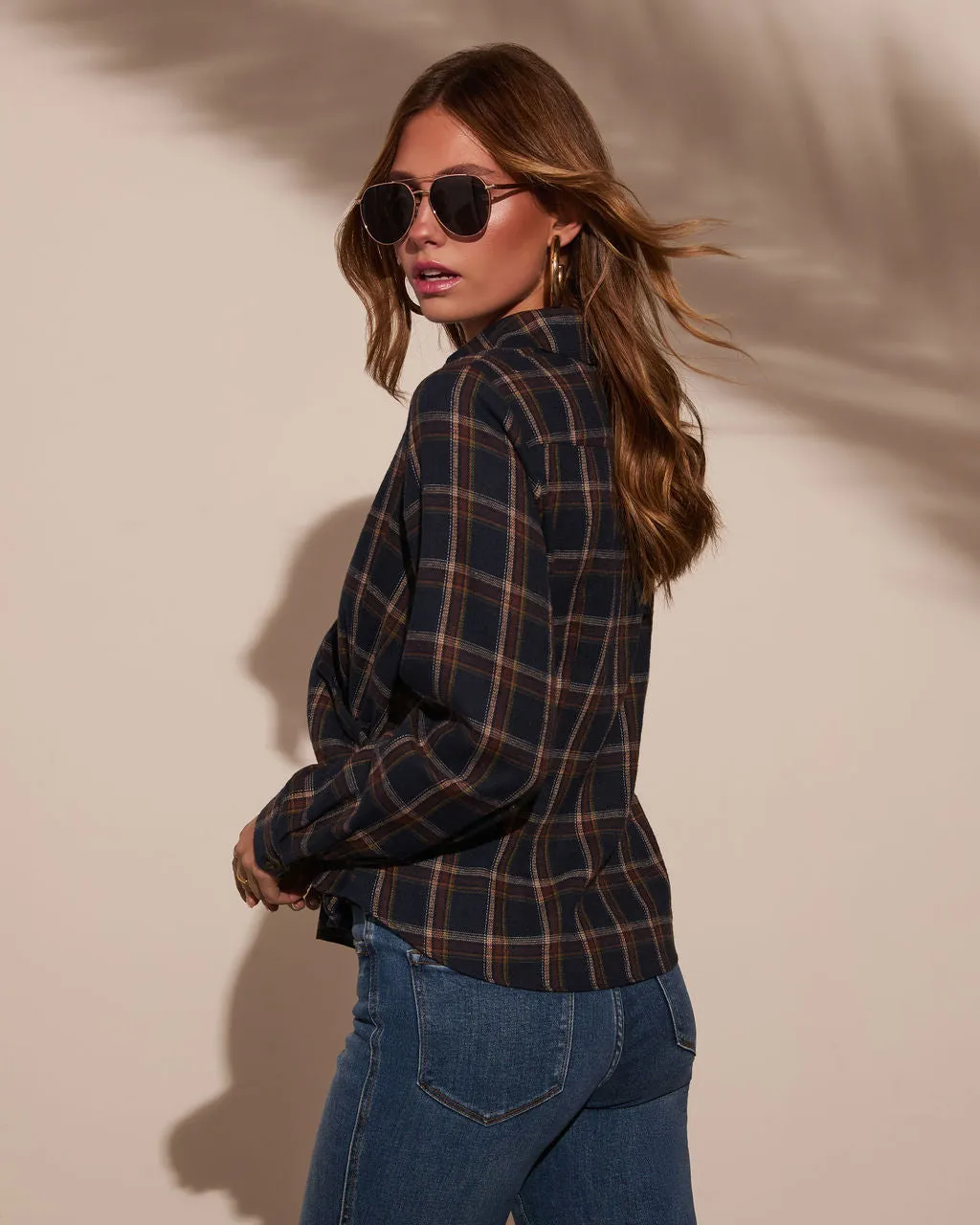 Daley Wrapped Plaid Top