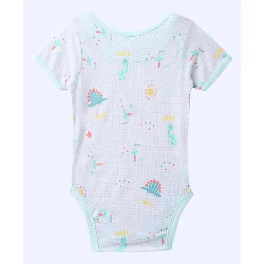 Dino Print Baby Boy Romper (Pack of 3)