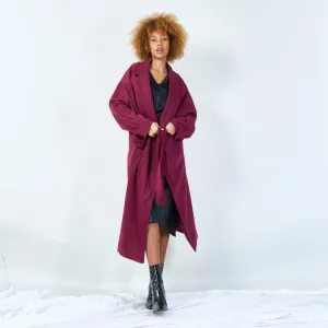 Elegant long trench coat with tie belt wholesale