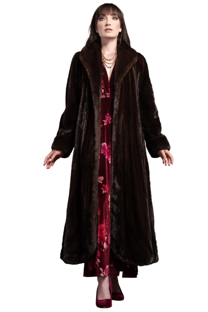 Elegant Mink Flounce Fur Coat