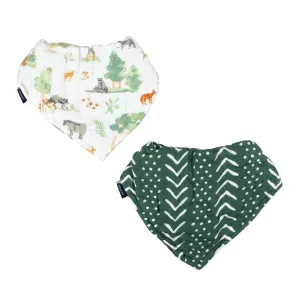 Forest Friends   Mudcloth Bandana Bib Set