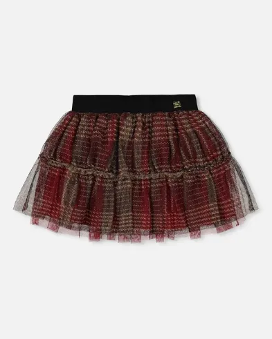 Girls Glittering Tulle Skirt With Frill