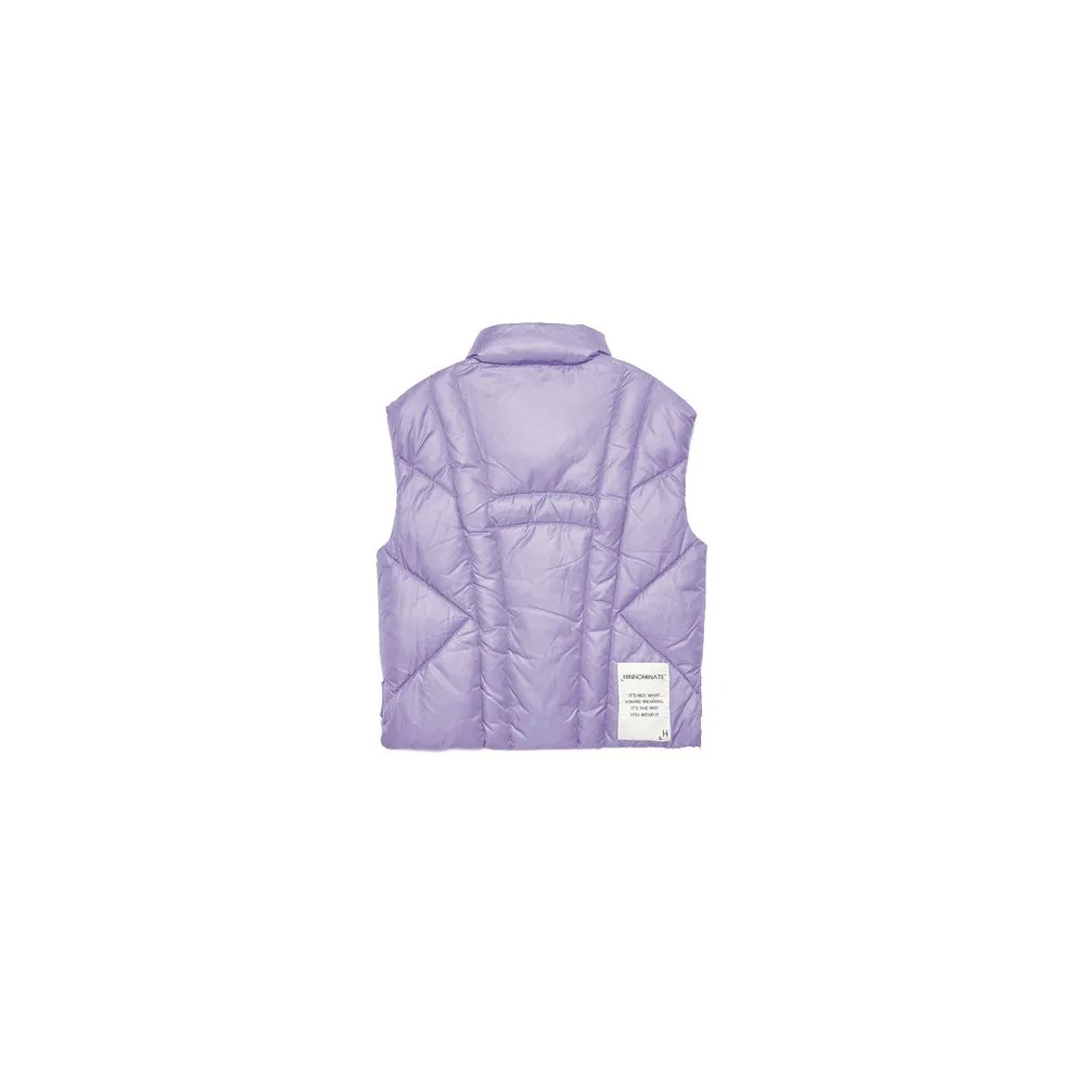 Hinnominate Elegant Sleeveless Purple Down Jacket