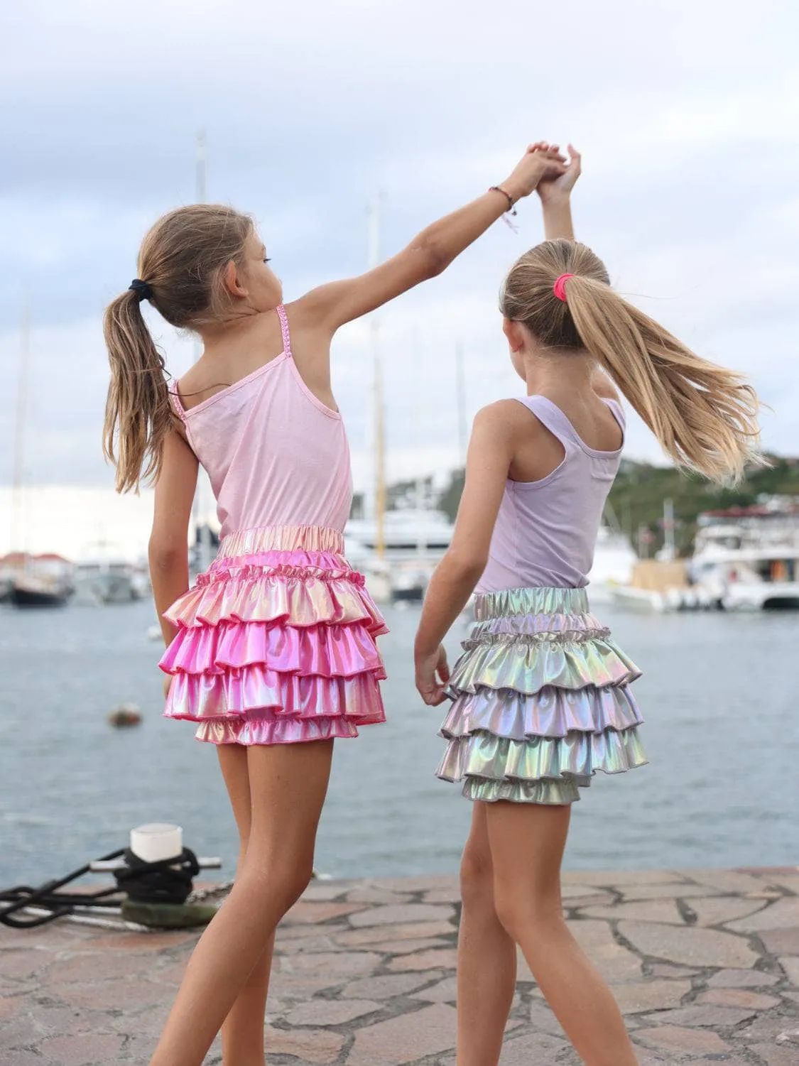 Hologram Ruffle Skort