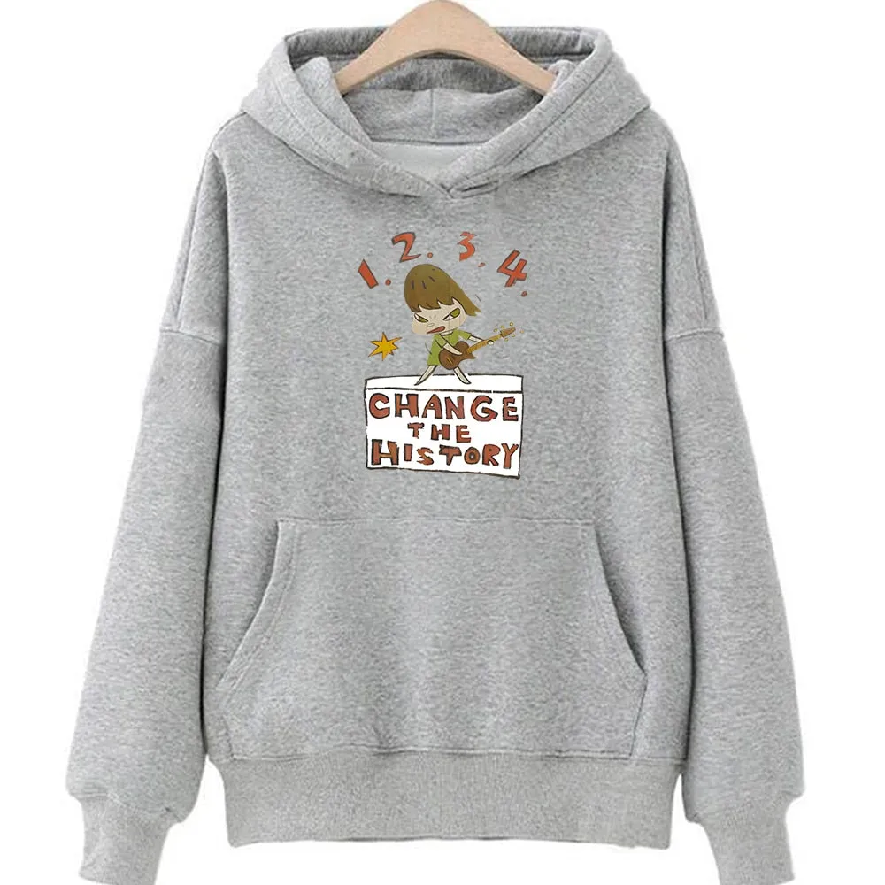 Hoodies Letter Print Funny Graphic Sweatshirts Women Long Sleeve Hooded Clothes - WH2130