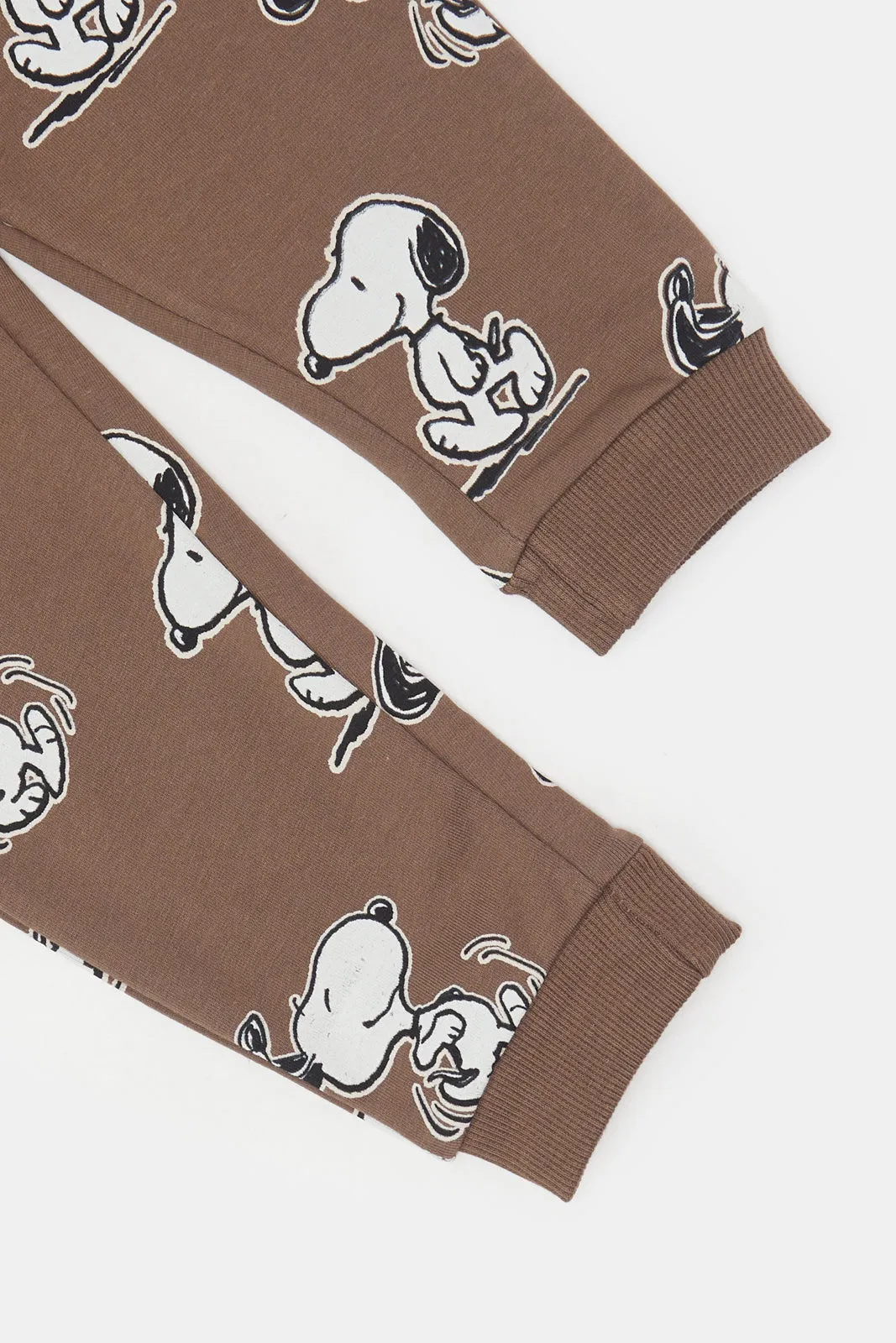 Infant Boys Brown Snoopy Jogger Pants