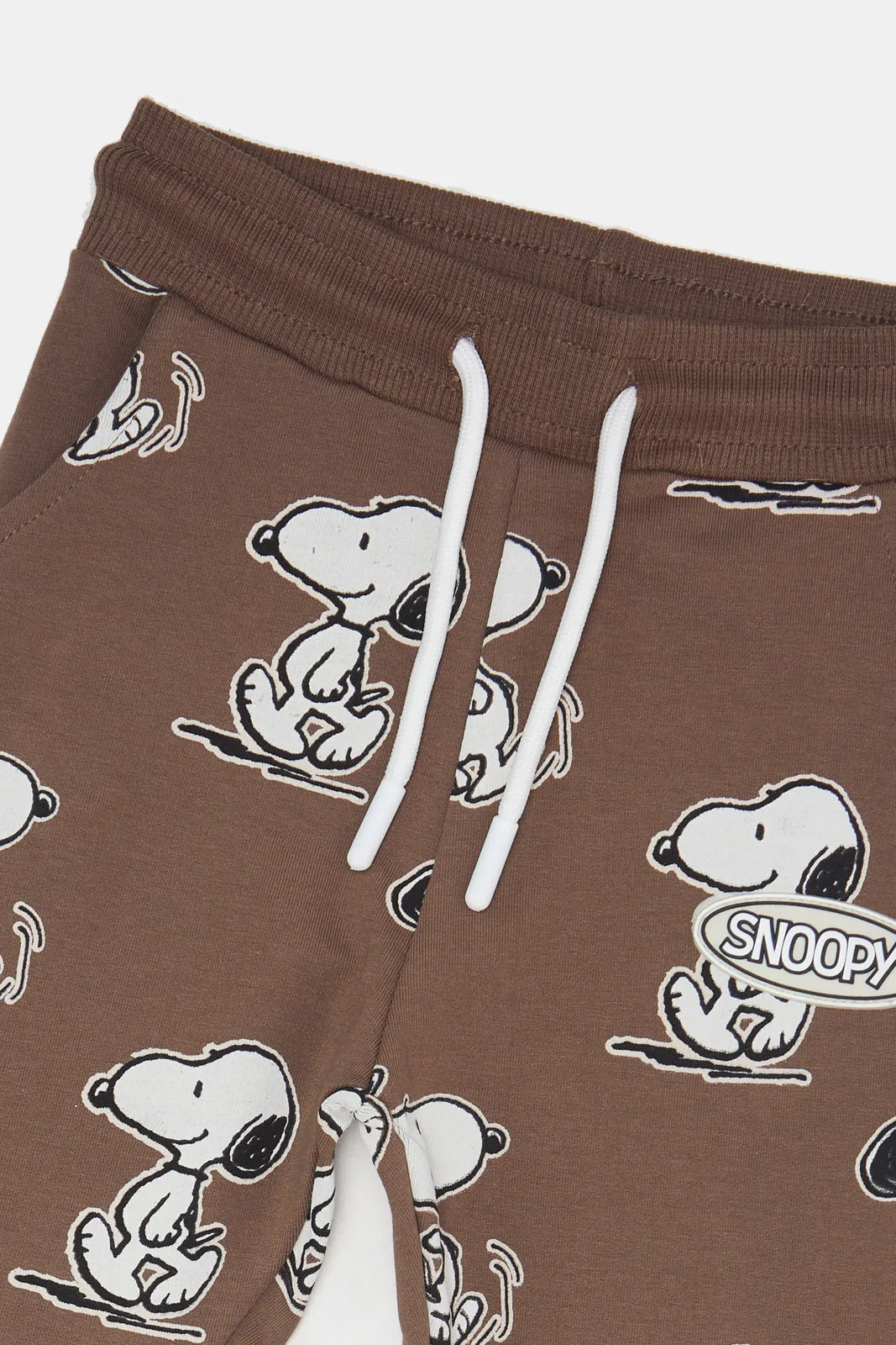 Infant Boys Brown Snoopy Jogger Pants