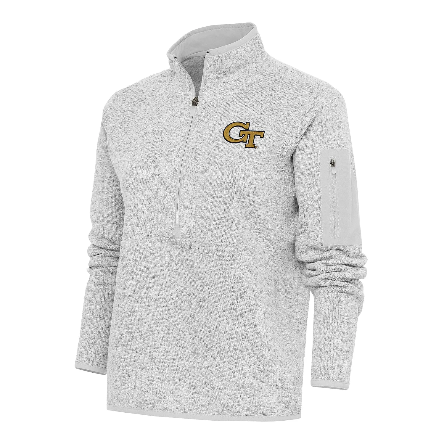 Ladies Georgia Tech Yellow Jackets 1/2 Zip Fortune Heather Grey Pullover Jacket