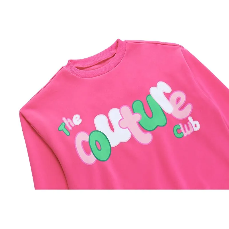 Letter Printed Design Sweatshirt Set