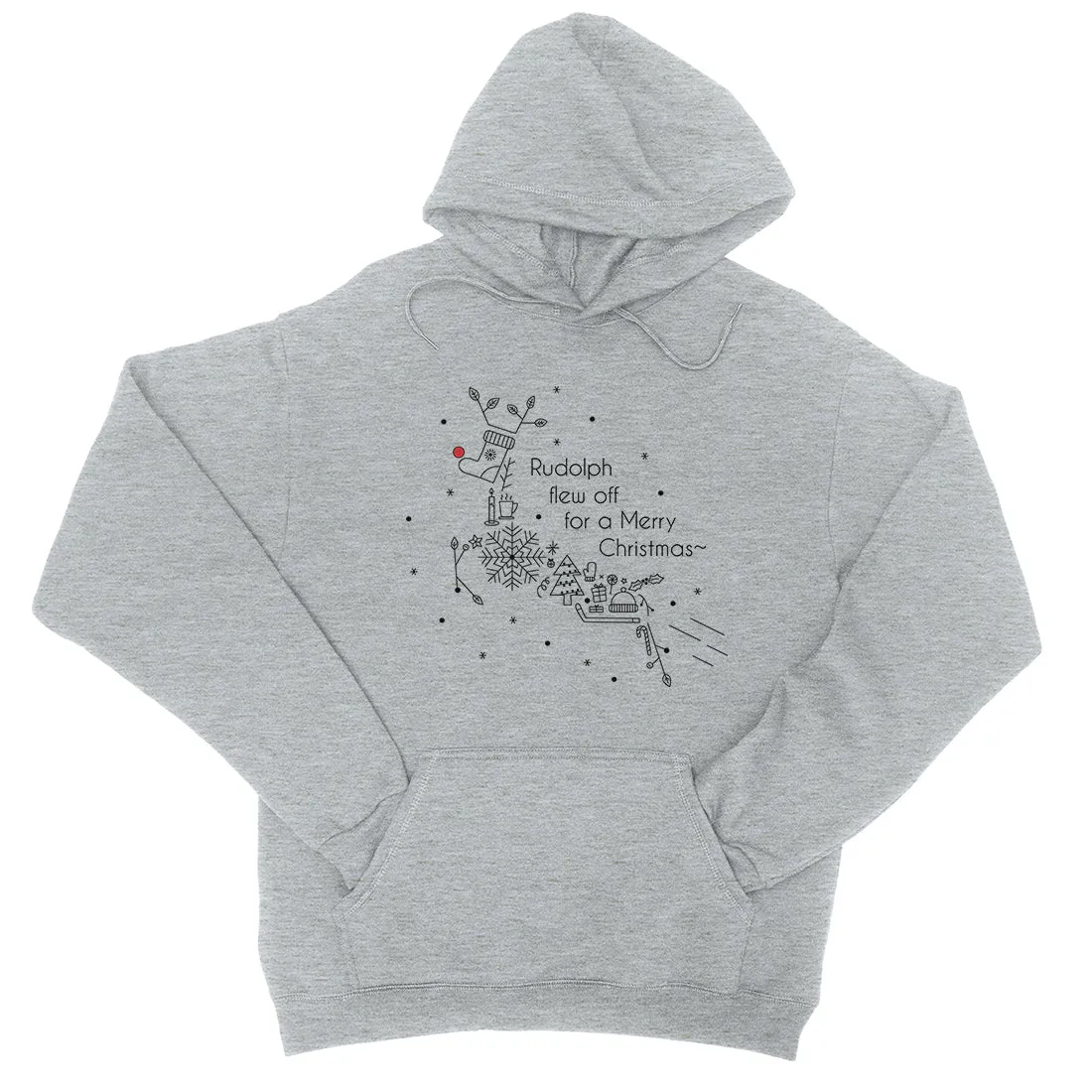 Line Art Rudolph Unisex Pullover Hoodie