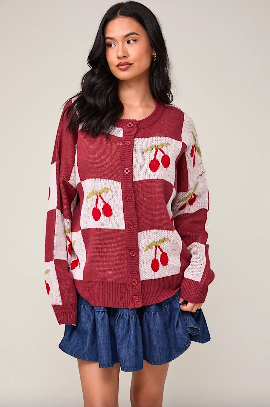 little cherry sweater cardigan