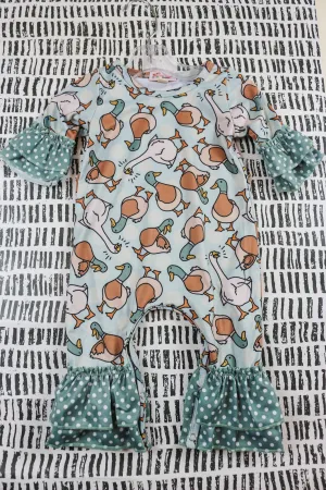 Mallard Duck Baby Blue Romper