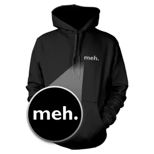 Meh Hoodie Pocket Print Warm Hooded Sweatshirt Graphic Sweater