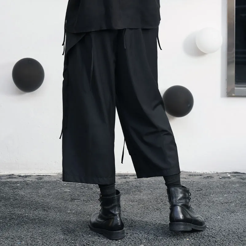 Men's Japanese Streetwear Loose Fit Layered Pants