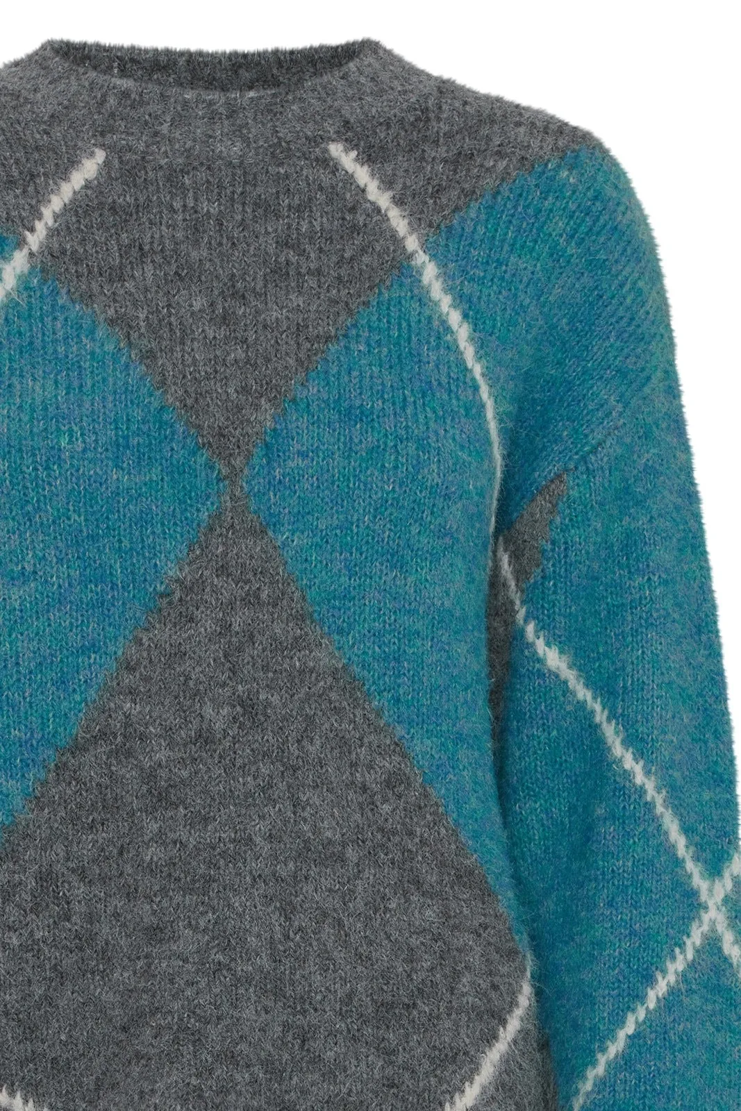 Miller Knit Jumper - Mid Grey Melange Mix