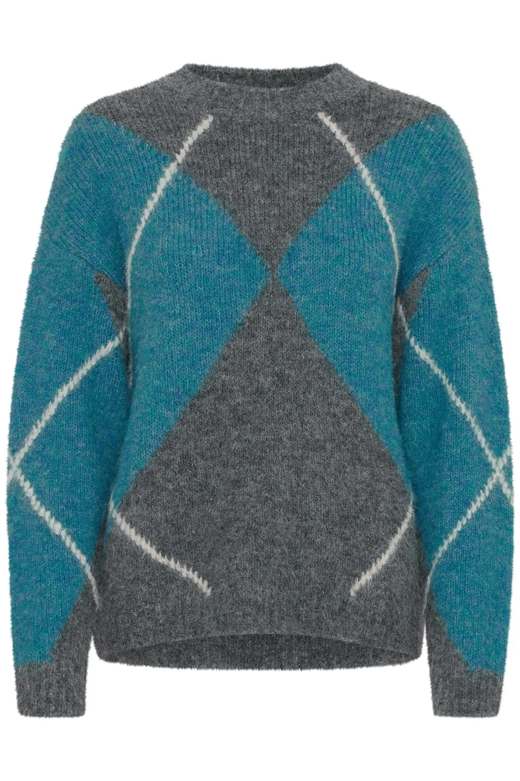 Miller Knit Jumper - Mid Grey Melange Mix