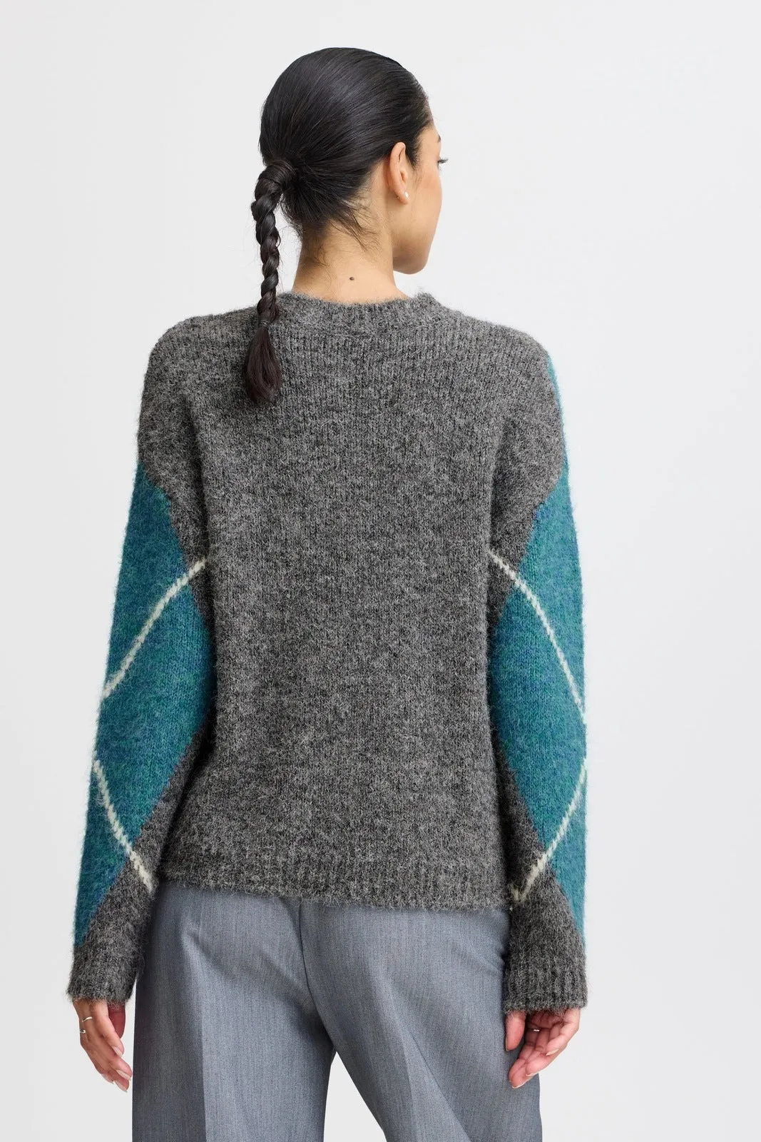 Miller Knit Jumper - Mid Grey Melange Mix