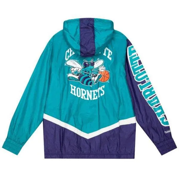 Mitchell & Ness Charlotte Hornets Undeniable Full Zip Windbreaker Teal - Purple