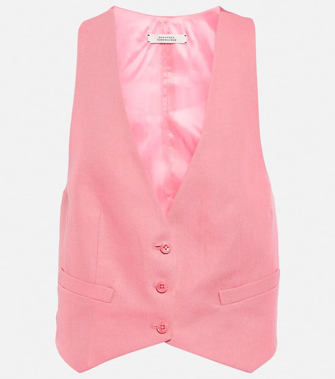 Multi-colored cotton and linen vest Lightness DOROTHEE SCHUMACHER, pink