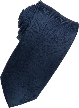 Navy Paisley Tone on Tone Necktie