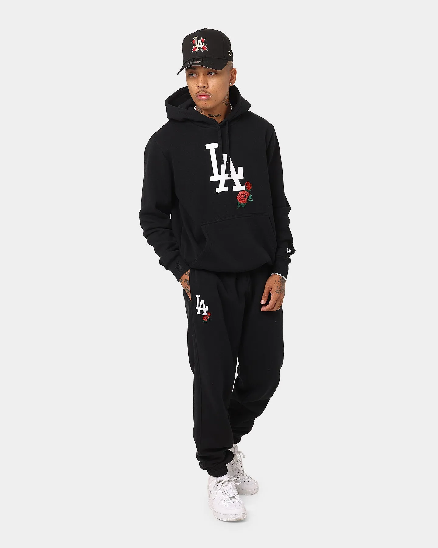 New Era Los Angeles Dodgers Large Rose Hoodie Black