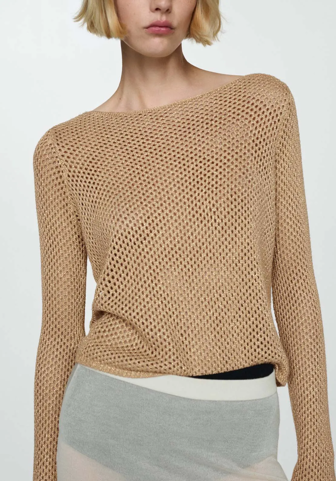 Openwork lurex sweater