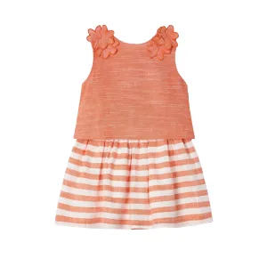 Orange Stripe Skirt Set