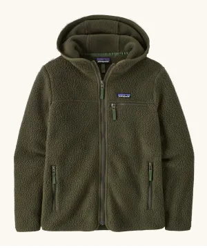 Patagonia Women's Retro Pile Fleece Hoody Jacket - Pine Needle Green