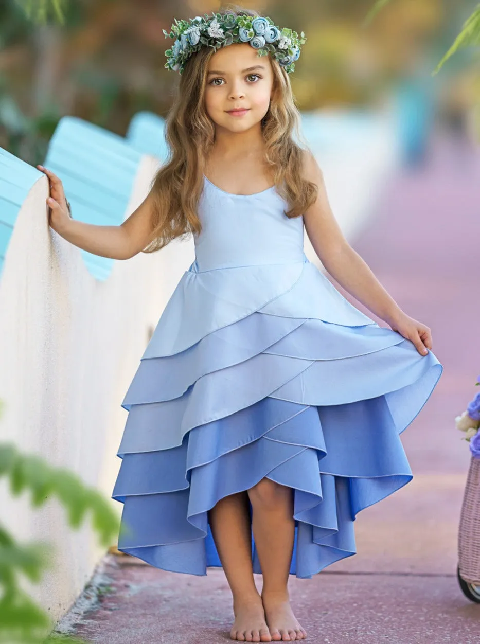 Pretty Petal Hues of Blues Tiered Dress