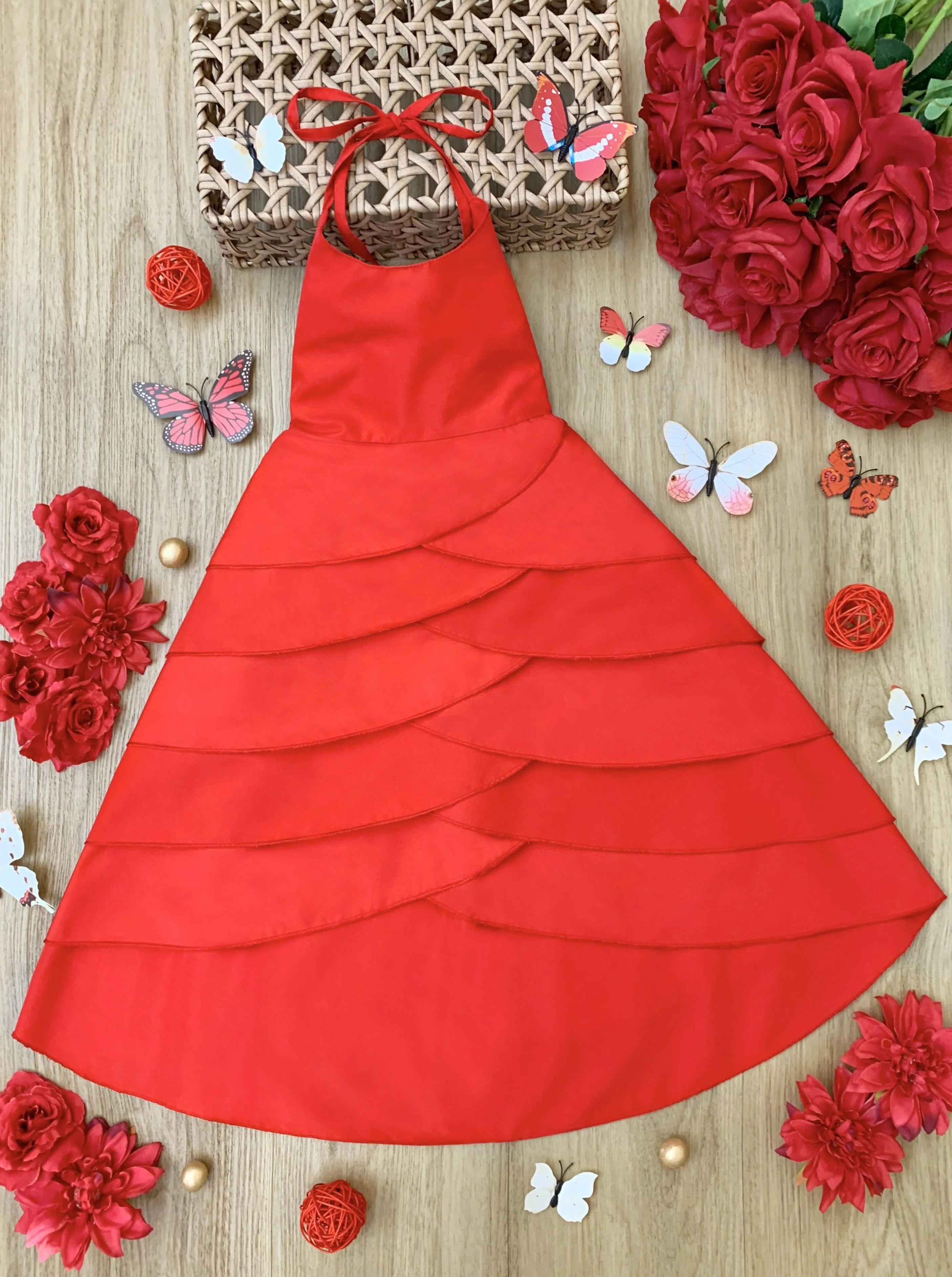 Pretty Petal Ruby Tiered Dress