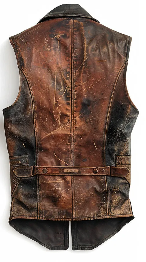 Riggs Vintage Brown Leather Vest