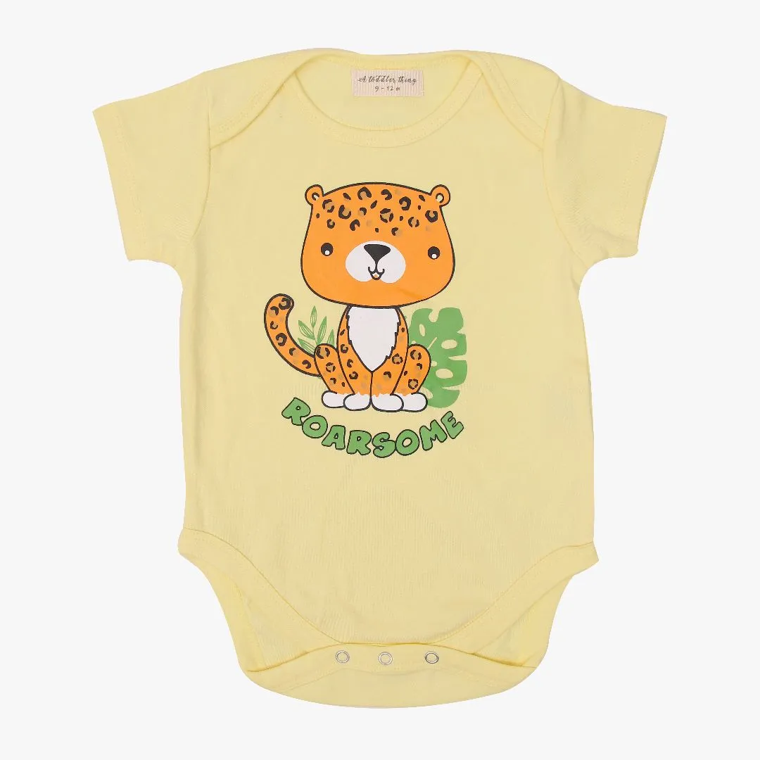 Roar Yellow - Cotton Romper for Babies