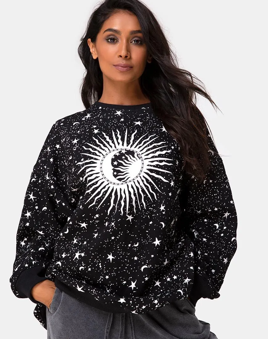 Shine Sweatshirt in Black Cosmos