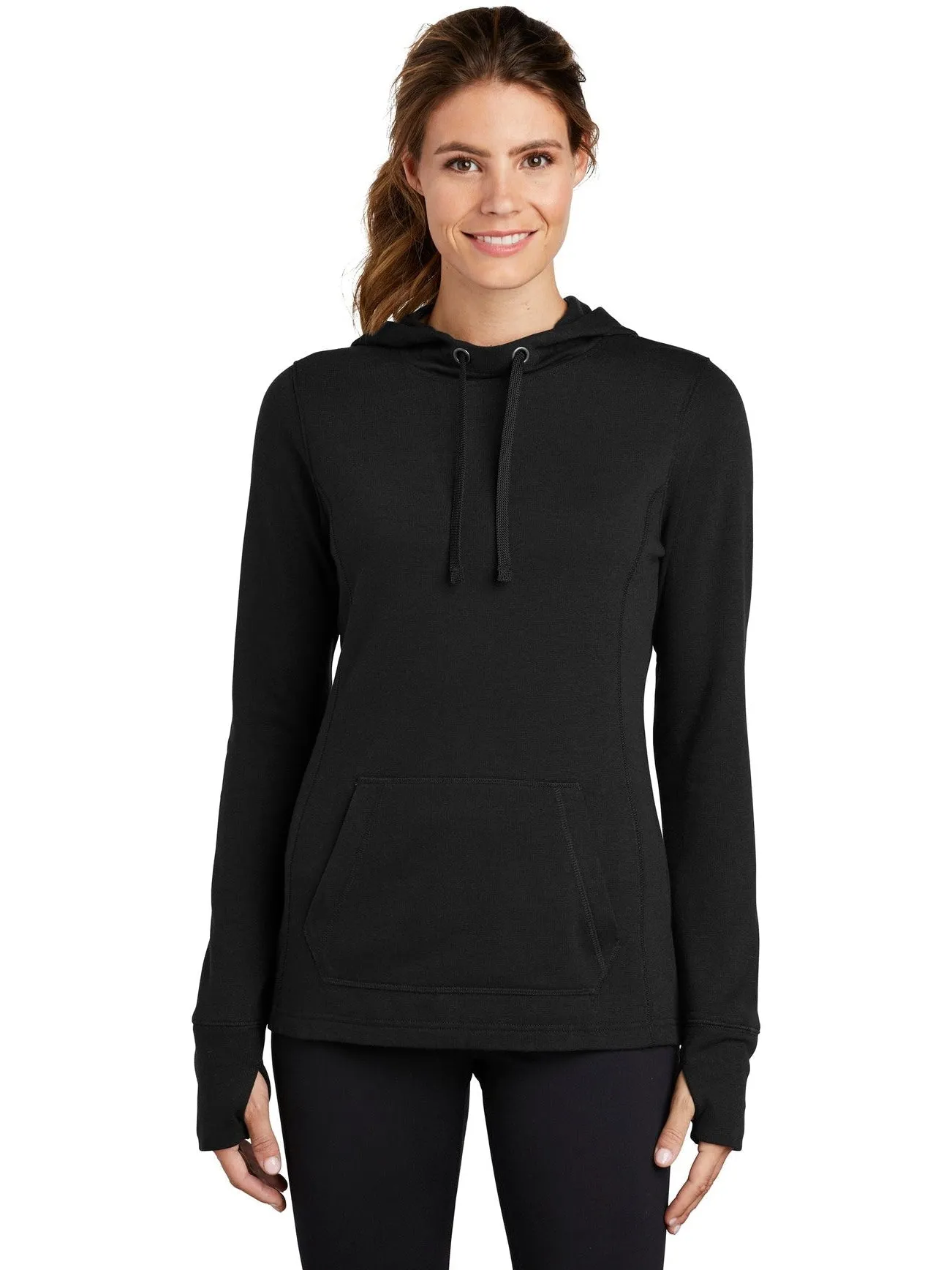 Sport-Tek Ladies Posicharge Tri-Blend Wicking Fleece Hooded Pullover