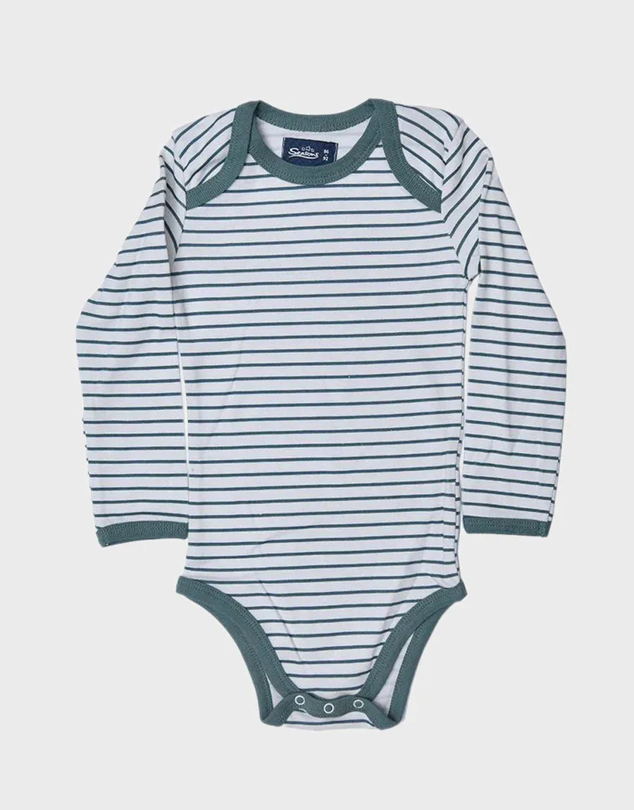 SSS Happy baby Peuplier Rompers-Green Stripe