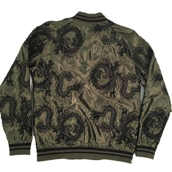 Standard Issue All Over Dragon Souvenir Jacket Olive - Black