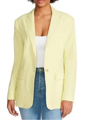 Steve Madden Linen on the Edge Blazer - Sunny Lime