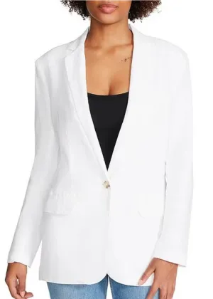 Steve Madden Linen on the Edge Blazer - White